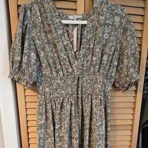 Floral Green Dress